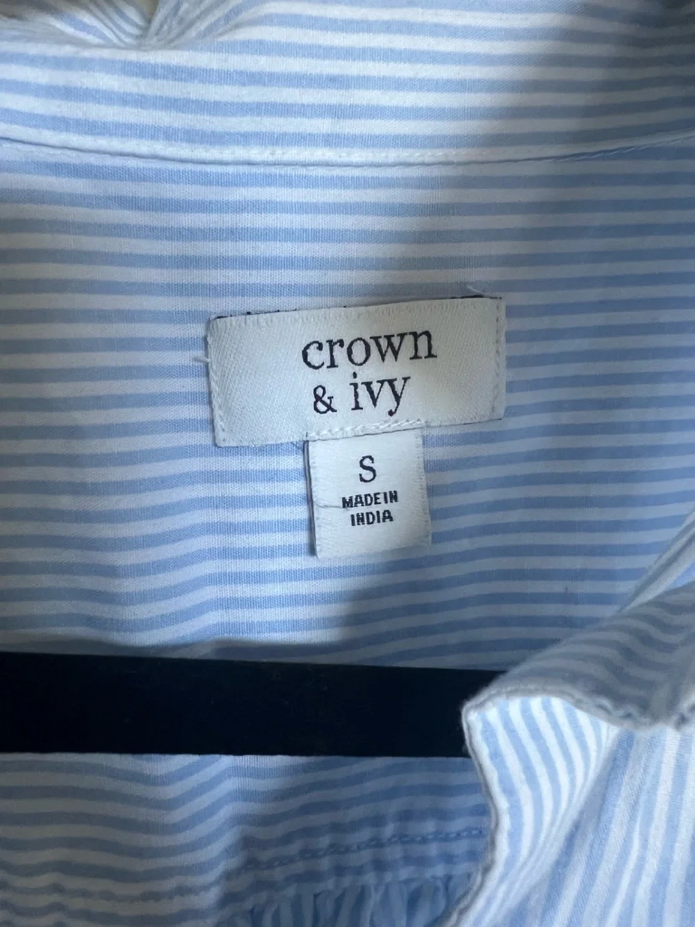 crown & ivy Light Blue & White Striped Shirt Dress - Picture 2 of 5